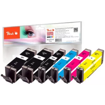 Peach PI100-188 Tintenpatrone 6 Stück Kompatibel Hohe (XL) Reichweite Schwarz, Cyan, Magenta, Fotoschwarz, Gelb