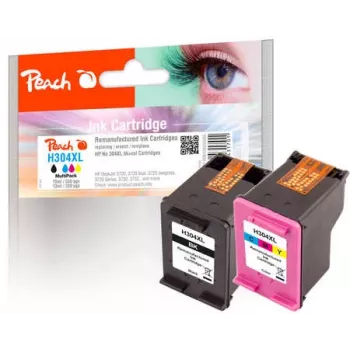 Peach PI300-808 Tintenpatrone 2 Stk. Hohe (XL) Reichweite Schwarz, Cyan, Magenta, Gelb