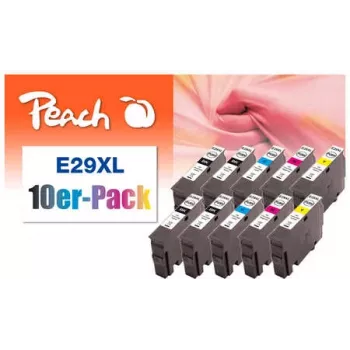 Peach 0F319987 Tintenpatrone 10 Stk. Schwarz, Cyan, Magenta, Gelb