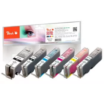 Peach PI100-313 Tintenpatrone Fotosschwarz, Foto-Cyan, Foto-Grau, Foto-Magenta, Foto-Gelb