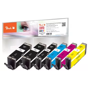 Peach PI100-379 Tintenpatrone 6 Stück Kompatibel Hohe (XL) Reichweite Schwarz, Cyan, Magenta, Gelb