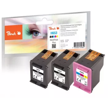 Peach PI300-1046 Tintenpatrone 3 Stk. kompatibel Standardreichweite Schwarz, Cyan, Magenta, Gelb