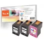 Peach PI300-1046 Tintenpatrone 3 Stk. kompatibel Standardreichweite Schwarz, Cyan, Magenta, Gelb