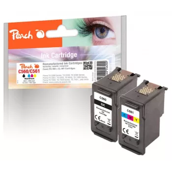Peach 321029 Tintenpatrone 2 Stk. Kompatibel Standard-Reichweite Schwarz, Cyan, Magenta, Gelb