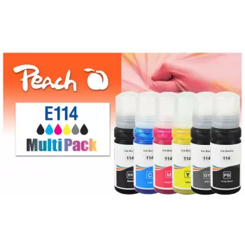 Peach 321706 Tintenpatrone 6 Stück Kompatibel Standard-Reichweite Schwarz, Cyan, Grau, Magenta, Gelb