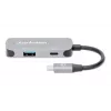 Manhattan USB-C Dock/Hub, Ports (x3): HDMI, USB-A und USB-C, mit Power Delivery (PD) 100 W – benötigt externes USB-C-Ladegerät (nicht im Lieferumfang). USB-gespeist (kein externes Netzteil erforderlich), wenn PD nicht verwendet wird, Aluminium
