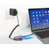 Manhattan USB-C Dock/Hub, Ports (x3): HDMI, USB-A und USB-C, mit Power Delivery (PD) 100 W – benötigt externes USB-C-Ladegerät (nicht im Lieferumfang). USB-gespeist (kein externes Netzteil erforderlich), wenn PD nicht verwendet wird, Aluminium