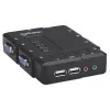 Manhattan KVM-Switch Kompakt 4-Port, 4x USB-A, Kabel im Lieferumfang, Audio-Unterstützung, Steuern Sie 4 Computer über einen PC/Maus/Bildschirm, Schwarz, Lebenslange Garantie, Verpackt