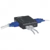 Manhattan KVM-Switch Kompakt 4-Port, 4x USB-A, Kabel im Lieferumfang, Audio-Unterstützung, Steuern Sie 4 Computer über einen PC/Maus/Bildschirm, Schwarz, Lebenslange Garantie, Verpackt