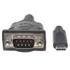 Manhattan USB-C-zu-Seriell-Konverter, Stecker auf Stecker, USB-C auf Seriell/RS232/COM/DB9-Anschluss, Prolific PL-2303RA-Chipsatz, Kabel 45 cm, Silber/Schwarz, Polybeutel