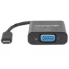 Manhattan USB-C zu VGA Konverterkabel, 1080p@60Hz, Schwarz, 8cm, Stecker auf Buchse, Lebenslange Garantie, Entspricht CDP2HD