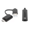 Manhattan USB-C & USB-A auf 3,5 mm Stereo-Audio-Aux-Adapterkabel, 2-in-1, Stecker auf Buchse, Kabel 1 m, unterstützt Mikrofon- und Audiofunktion eines Headsets, CTIA-Standard, Lautstärke- und Stummschaltsteuerung, Schwarz