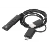 Manhattan USB-C & USB-A auf 3,5 mm Stereo-Audio-Aux-Adapterkabel, 2-in-1, Stecker auf Buchse, Kabel 1 m, unterstützt Mikrofon- und Audiofunktion eines Headsets, CTIA-Standard, Lautstärke- und Stummschaltsteuerung, Schwarz