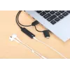 Manhattan USB-C & USB-A auf 3,5 mm Stereo-Audio-Aux-Adapterkabel, 2-in-1, Stecker auf Buchse, Kabel 1 m, unterstützt Mikrofon- und Audiofunktion eines Headsets, CTIA-Standard, Lautstärke- und Stummschaltsteuerung, Schwarz