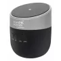 Manhattan Metallic Bluetooth-Lautsprecher mit kabelloser Ladestation, ordentliche Klangausgabe (3 W), 3 Stunden Wiedergabezeit, kabellose Ladestation 5 W, integrierte Bedienelemente, Reichweite 10 m, microSD-Kartenleser, USB-A-Ladekabel inklusive, Bluetooth 5.0, 3 Jahre Garantie