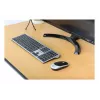 Manhattan Einzelner USB-A-Nano-Empfänger für beides, drahtlose Full-Size-Tastatur, beidhändige optische Maus mit drei Tasten und Scrollrad, 1200 dpi, Silber/Schwarz