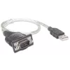 Manhattan USB-A auf Seriell Konverterkabel, 45 cm, Stecker auf Stecker, Seriell/RS232/COM/DB9, Prolific PL-2303RA Chipsatz, schwarz/silbernes Kabel, drei Jahre Garantie, Äquivalent zu ICUSB232V2