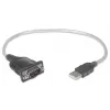 Manhattan USB-A auf Seriell Konverterkabel, 45 cm, Stecker auf Stecker, Seriell/RS232/COM/DB9, Prolific PL-2303RA Chipsatz, schwarz/silbernes Kabel, drei Jahre Garantie, Äquivalent zu ICUSB232V2