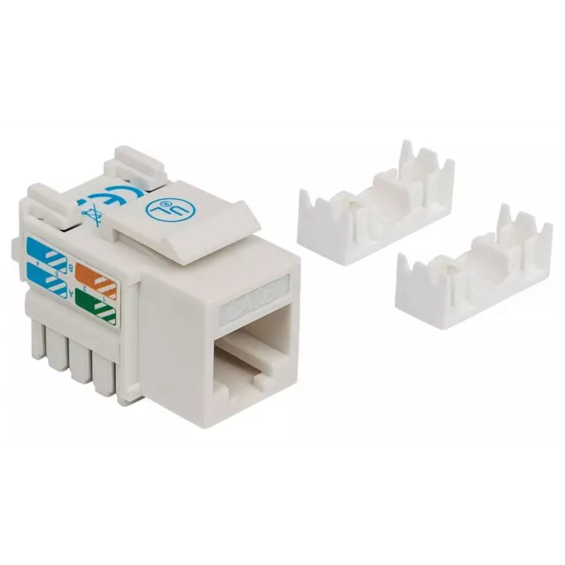 Intellinet Keystone Jack, Cat6, UTP, LSA, Weiß, Flach, Weiß, RJ-45, Buchse, 22/26, Cat6