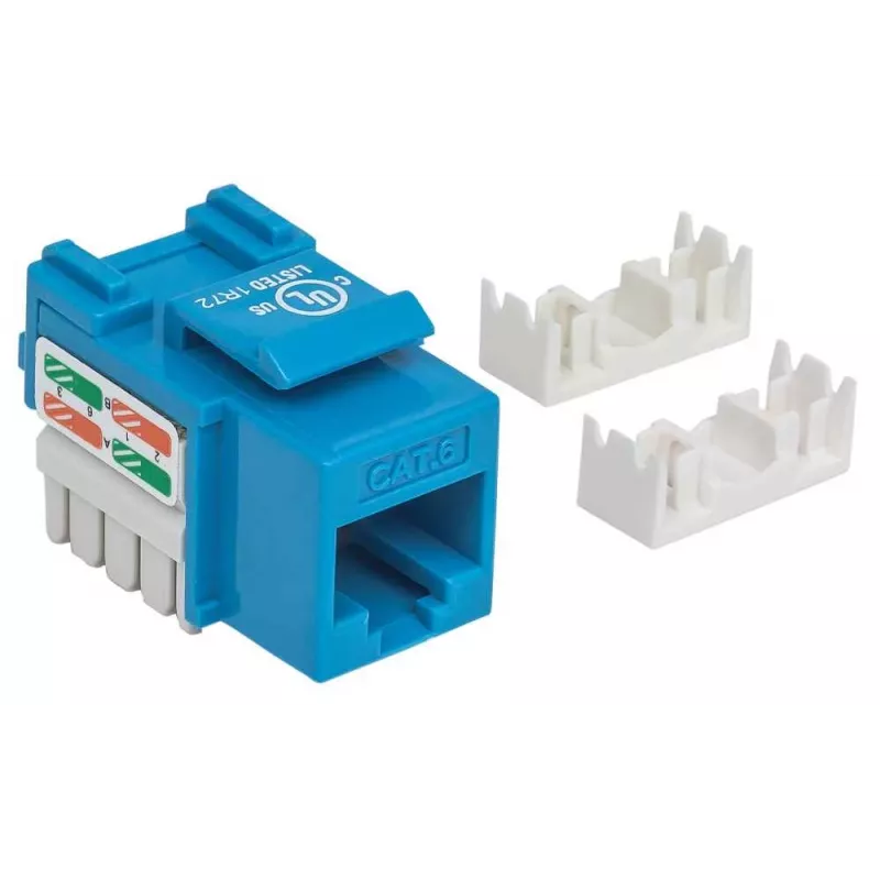 Intellinet Keystone-Buchse, Cat6, UTP, LSA, Blau, Flach, Blau, RJ-45, Buchse, 22/26, Cat6