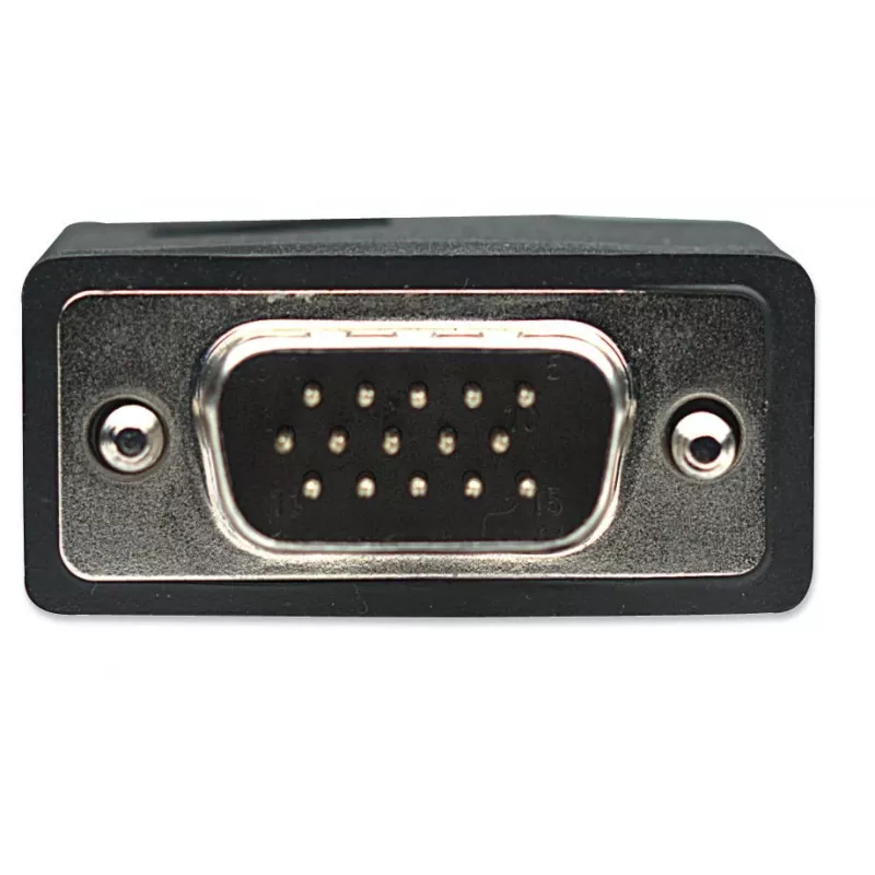 Manhattan VGA-Monitorkabel (mit Ferritkernen), 10 m, Schwarz, Stecker auf Stecker, HD15, Kabel mit höherer SVGA-Spezifikation (vollständig kompatibel), Abschirmung mit Ferritkernen hilft, elektromagnetische Störungen zu minimieren und die Videoübertragung zu verbessern, lebenslange Garantie