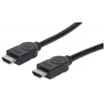 Manhattan HDMI 4K@30Hz Kabel mit Ethernet, 1m, Geeignet für ALLE 1080p/HD und die meisten 4K-Anwendungen (überprüfen Sie die 4K-Spezifikation Ihres Systems, um sicherzugehen), Stecker auf Stecker, Schwarz, Ultra HD 4K x 2K, Lebenslange Garantie, Hochgeschwindigkeit, Entspricht HDMM1MHS