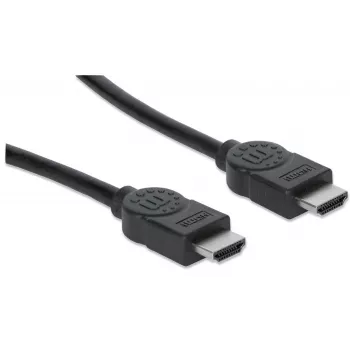 Manhattan HDMI 4K@30Hz Kabel mit Ethernet, 1m, Geeignet für ALLE 1080p/HD und die meisten 4K-Anwendungen (überprüfen Sie die 4K-Spezifikation Ihres Systems, um sicherzugehen), Stecker auf Stecker, Schwarz, Ultra HD 4K x 2K, Lebenslange Garantie, Hochgeschwindigkeit, Entspricht HDMM1MHS