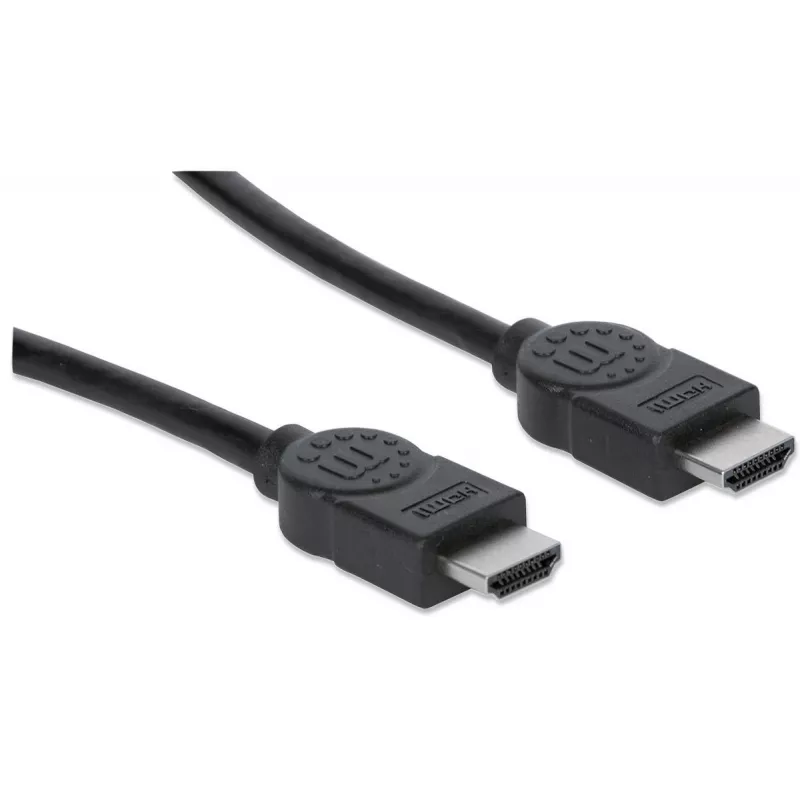 Manhattan HDMI 4K@30Hz Kabel mit Ethernet, 1m, Geeignet für ALLE 1080p/HD und die meisten 4K-Anwendungen (überprüfen Sie die 4K-Spezifikation Ihres Systems, um sicherzugehen), Stecker auf Stecker, Schwarz, Ultra HD 4K x 2K, Lebenslange Garantie, Hochgeschwindigkeit, Entspricht HDMM1MHS