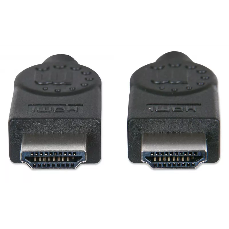 Manhattan HDMI 4K@30Hz Kabel mit Ethernet, 1m, Geeignet für ALLE 1080p/HD und die meisten 4K-Anwendungen (überprüfen Sie die 4K-Spezifikation Ihres Systems, um sicherzugehen), Stecker auf Stecker, Schwarz, Ultra HD 4K x 2K, Lebenslange Garantie, Hochgeschwindigkeit, Entspricht HDMM1MHS