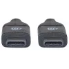 Manhattan USB-C-auf-USB-C-Kabel, 1 m, Stecker auf Stecker, Schwarz, 10 Gbit/s (USB 3.2 Gen 2, auch bekannt als USB 3.1), 3 A (Schnellladung), SuperSpeed+ USB, lebenslange Garantie, entspricht USB31CC1M