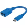 Manhattan USB-C-auf-USB-A-Kabel, 15 cm, Stecker auf Buchse, 5 Gbit/s (USB 3.2 Gen1, auch bekannt als USB 3.0), 3A (Schnellladung), SuperSpeed USB, Blau, lebenslange Garantie, entspricht USB31CAADP (außer Farbe)