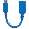 Manhattan USB-C-auf-USB-A-Kabel, 15 cm, Stecker auf Buchse, 5 Gbit/s (USB 3.2 Gen1, auch bekannt als USB 3.0), 3A (Schnellladung), SuperSpeed USB, Blau, lebenslange Garantie, entspricht USB31CAADP (außer Farbe)