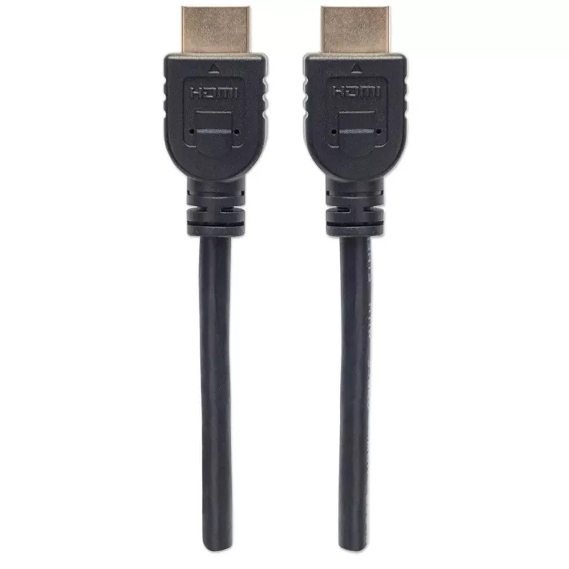 Manhattan HDMI 4K@60Hz-Kabel mit Ethernet - CL3-zertifiziert, 5 m, geeignet für In-Wall-Installation, für alle 4K- und 1080p/HD-Anwendungen – jetzt aufrüsten oder bereit für zukünftige Anforderungen, Stecker auf Stecker, Schwarz, Ultra HD 4K x 2K, lebenslange Garantie, Premium High Speed