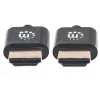 Manhattan HDMI-Kabel mit Ethernet (Ultra Thin), 4K@60Hz (Premium High Speed), 1m, Stecker auf Stecker, Schwarz, Ultra HD 4k x 2k, Voll geschirmt, Vergoldete Kontakte, Lebenslange Garantie