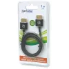Manhattan HDMI-Kabel mit Ethernet (Ultra Thin), 4K@60Hz (Premium High Speed), 1m, Stecker auf Stecker, Schwarz, Ultra HD 4k x 2k, Voll geschirmt, Vergoldete Kontakte, Lebenslange Garantie