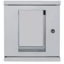 Intellinet 10 Zoll Netzwerkschrank - Wandmontage (Standard), 6HE, 300 mm tief, Grau, montiert, max. 60 kg, auch für den Einsatz auf dem Schreibtisch oder Boden geeignet, nutzbare Tiefe 265 mm, Metall- & Glastür, Rückwand, abnehmbare Seitenwände, Teile für die Wandmontage (z. B. Schrauben/Dübel) nicht im Lieferumfang enthalten