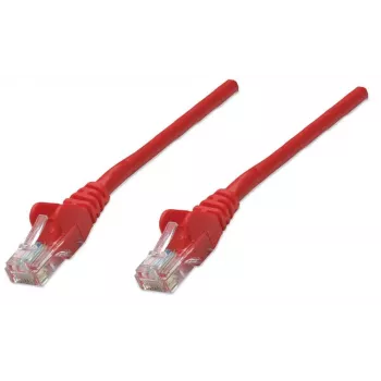 Intellinet Netzwerk-Patchkabel, Cat6, 0,5m, Rot, CCA, U/UTP, PVC, RJ45, vergoldete Kontakte, rastnasenlos, angespritzter Knickschutz, lebenslange Garantie