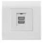 Intellinet 2-Port USB-A Wandsteckdose mit Abdeckung, zwei Ladeanschlüsse mit Sicherheitsabdeckung, 5 V / 2,1 A Ausgang, 80 x 80 europäische Abdeckung