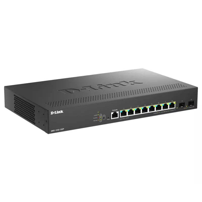 D-Link DMS-1250-10SP/E Netzwerk-Switch Managed 2.5G Ethernet (100/1000/2500) Power over Ethernet (PoE) Schwarz