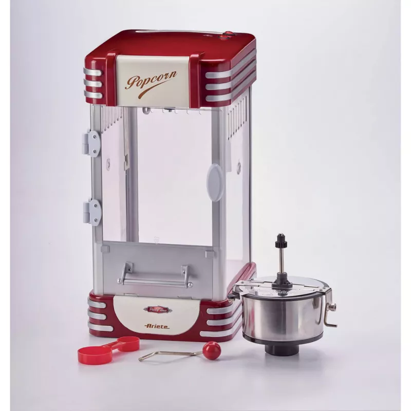 Ariete 2953 Popcorn Popper XL, Gesamtkapazität 2,4 L, Schüsselkapazität 700 g, 310 W, Rot/Weiß, 290 x 340 x 520 mm
