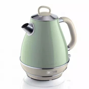 Ariete 2869 Vintage Wasserkocher, Edelstahl, 1,7 l, automatische Abschaltung, 2000 W, für Wasser, Tee und Kräutergetränke, Pastellgrün