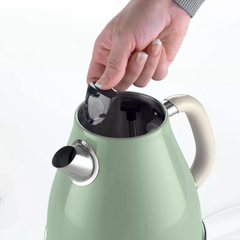 Ariete 2869 Vintage Wasserkocher, Edelstahl, 1,7 l, automatische Abschaltung, 2000 W, für Wasser, Tee und Kräutergetränke, Pastellgrün