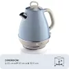 Ariete 2869 Vintage Wasserkocher, Edelstahl, 1,7 L, automatische Abschaltung, 2000 W, für Wasser, Tee und Kräutergetränke, Pastellblau