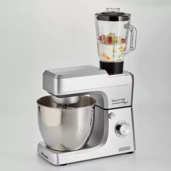 Ariete 1598 Gourmet Professional 7L Metal - Planetenrührwerk mit Mixer - Edelstahlschüssel - 7 L - Glaskrug - 1200 Watt - 6 Geschwindigkeiten