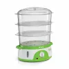 Ariete 911 Healthy Steam - Elektrischer Dampfgarer - 3 Körbe - Reisbehälter - Timer 60 Min. - 800 Watt - 9 Liter - Weiß und Grün