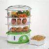 Ariete 911 Healthy Steam - Elektrischer Dampfgarer - 3 Körbe - Reisbehälter - Timer 60 Min. - 800 Watt - 9 Liter - Weiß und Grün