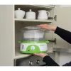 Ariete 911 Healthy Steam - Elektrischer Dampfgarer - 3 Körbe - Reisbehälter - Timer 60 Min. - 800 Watt - 9 Liter - Weiß und Grün