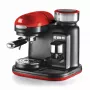 Ariete 1318 Moderna Espressomaschine mit integriertem Kaffeemahlwerk, für Kaffeebohnen und Kaffeepulver, Milchaufschäumer Cappuccinatore, 1- und 2-Tassen-Filter, 1080 W, 800 ml, Rot