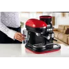 Ariete 1318 Moderna Espressomaschine mit integriertem Kaffeemahlwerk, für Kaffeebohnen und Kaffeepulver, Milchaufschäumer Cappuccinatore, 1- und 2-Tassen-Filter, 1080 W, 800 ml, Rot