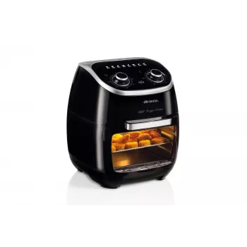 Ariete 4619 Airy Fryer Ofen – Heißluftfritteuse und Elektrobackofen mit Drehspieß – Rotierender Korb – Dörrautomat – 2000 Watt – 11 Liter – Stahl